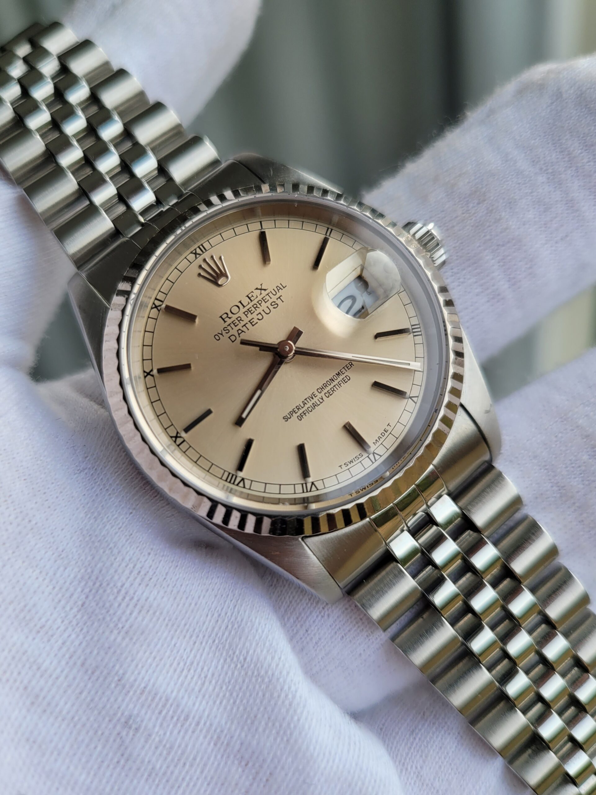 Rolex Datejust 36mm Stainless Steel with 18ct White Gold Fluted Bezel ...