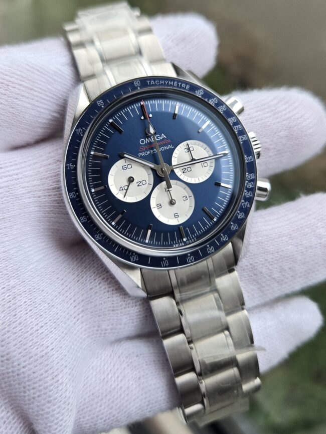 Omega Speedmaster Tokyo 2020 Olympics Limited Editiol Sn Stainless Steel 42mm on Bracelet, Blue Dial, Reference 522.30.42.30.03.001 , Year 2021, Unworn with Factory Stickers on Bracelet, Full Set, Box & Papers