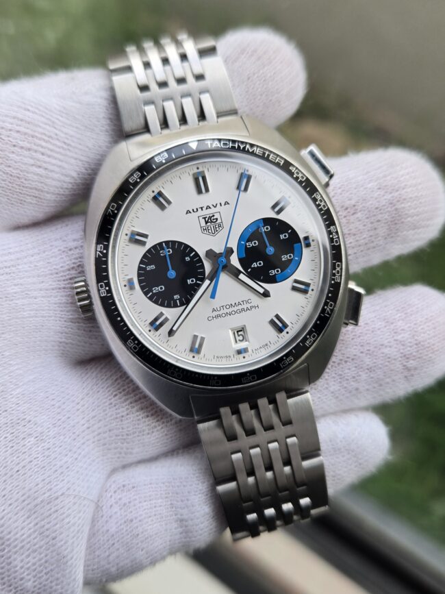 Tag Heuer Autavia Chronograph "Jo Siffert" Re Issue, 42mm Stainless Steel, Reference CY2110, Year 2008, Just Serviced, in Near Mint Condition, Comes with Box & Warranty Card